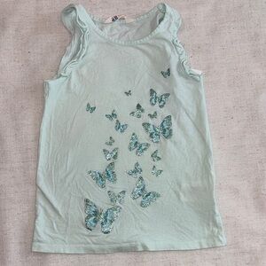 H&M Kids Light Green Butterfly Tank Top
